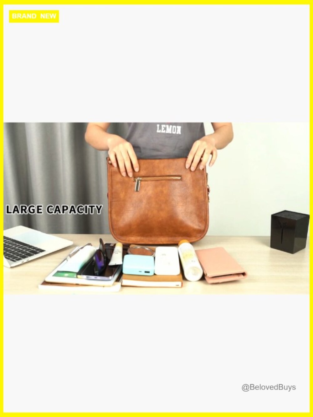 Vegan Leather Hobo Crossbody Bag with Adjustable Guitar Strap - Picture 7 of 7